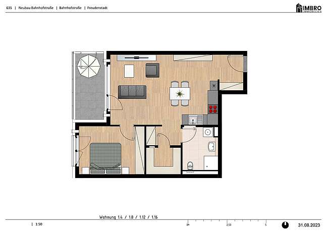 Grundriss Whg. 1.4