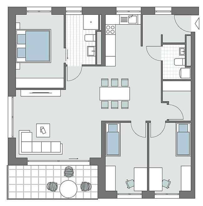 Grundriss Whg. 1.9