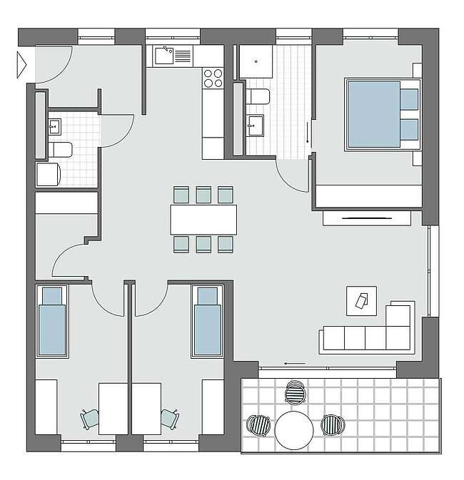 Grundriss Wohnung 1.14