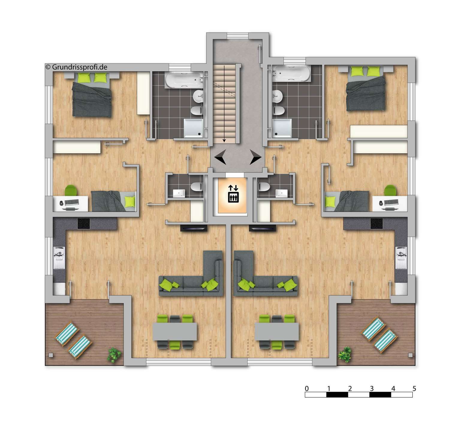 Grundriss 3 Zimmer Wohnung