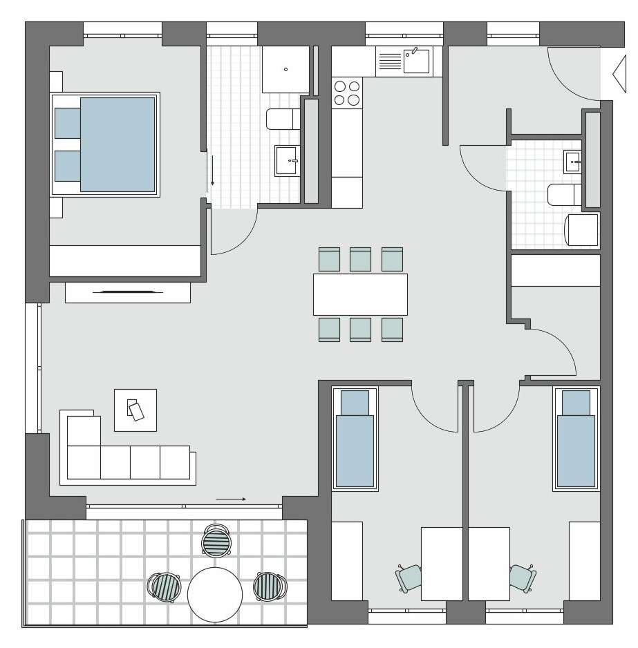 Grundriss Whg. 1.9
