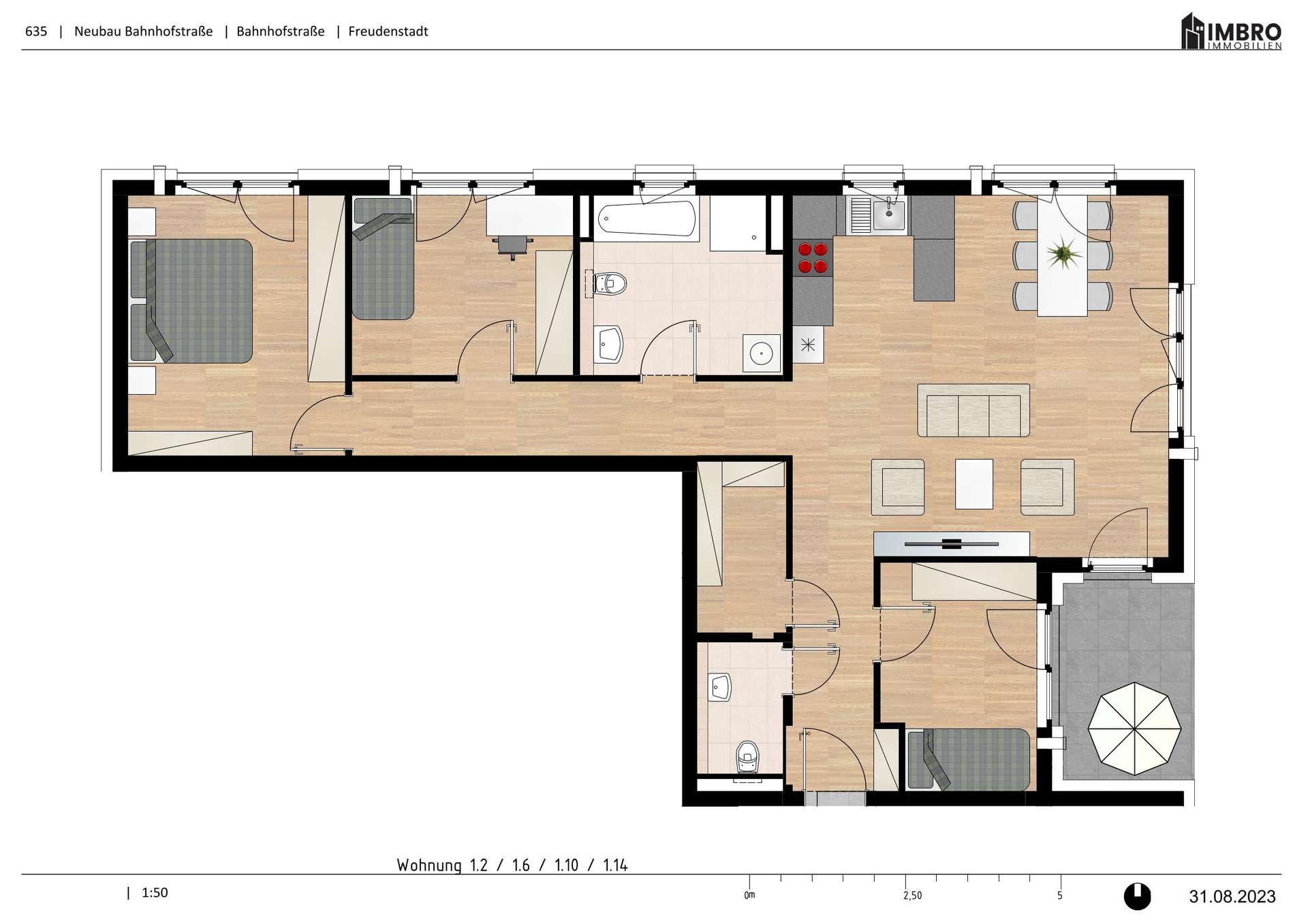 Grundriss Whg. 1.14