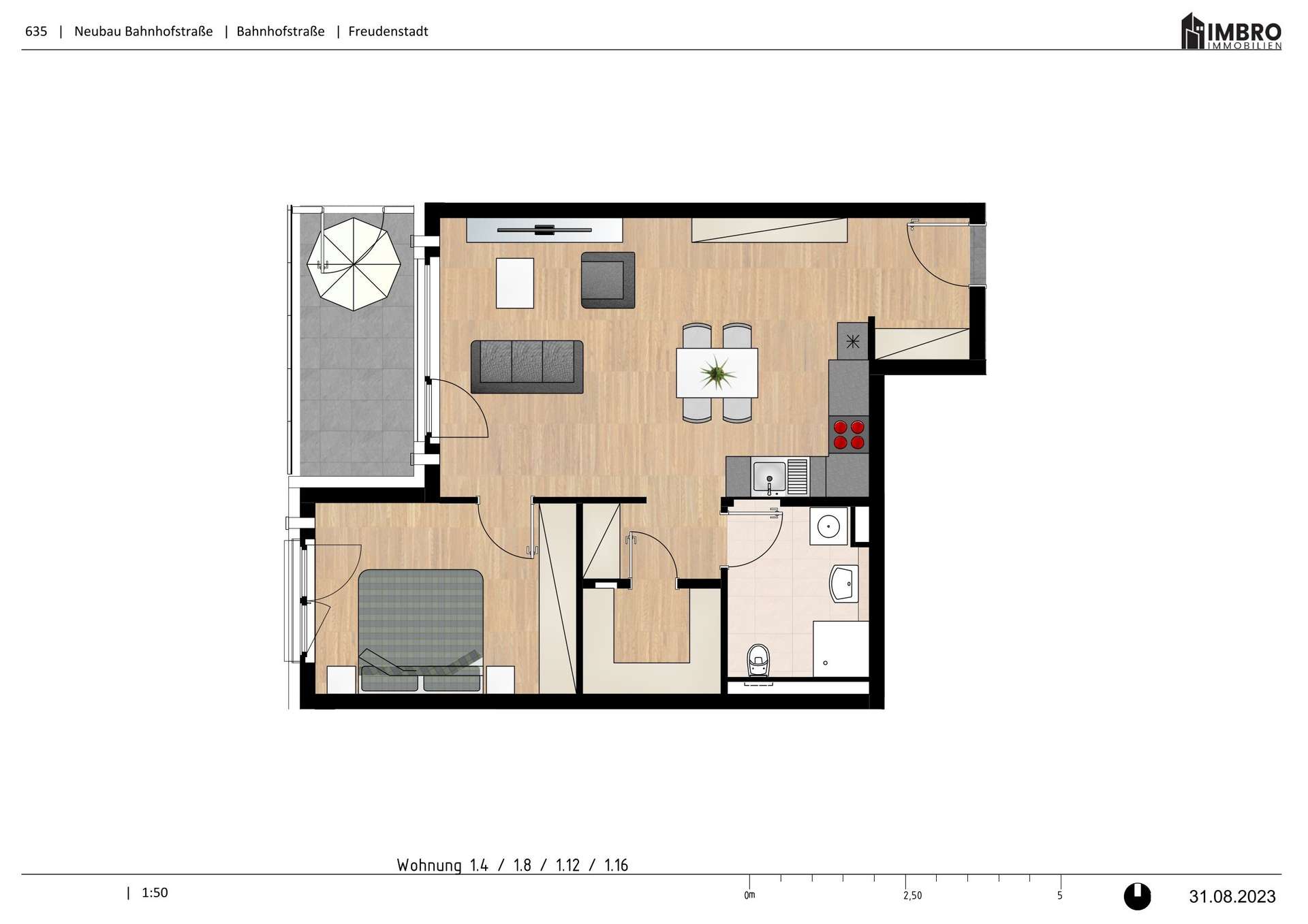 Grundriss Whg. 1.4