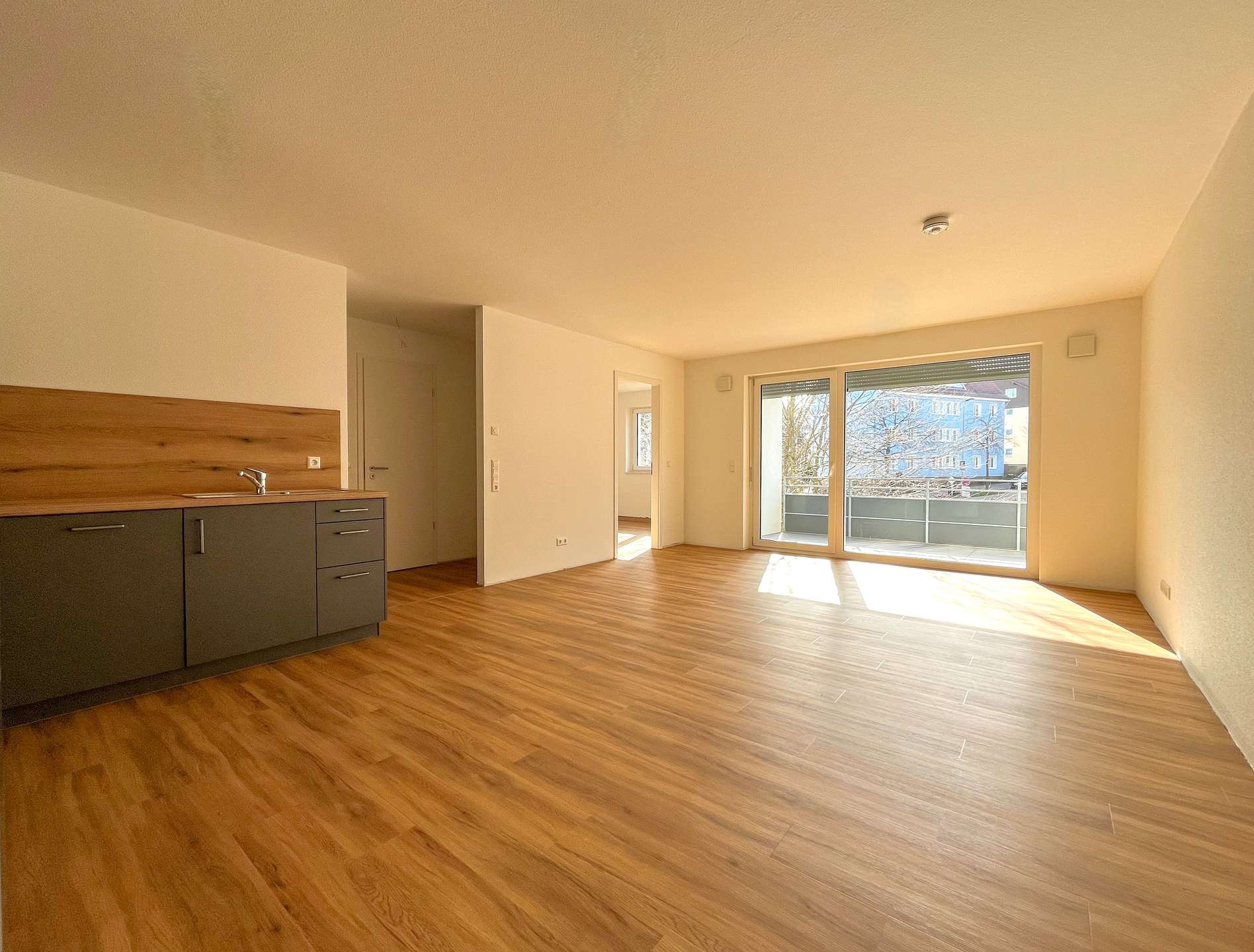 Wohnzimmer mit Küche