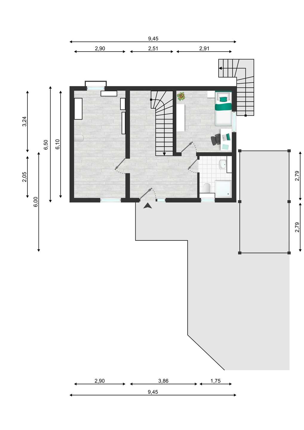Grundriss Untrgeschoss