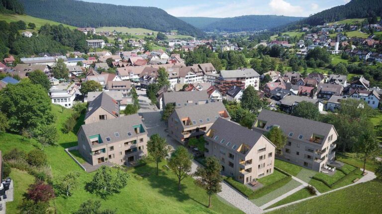 Ansicht Rosenpark von oben in Baiersbronn