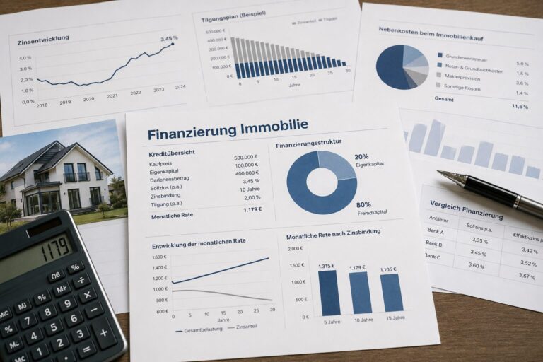 Unterlagen zur Immobilienfinanzierung und Budgetplanung bei IMBRO Immobilien